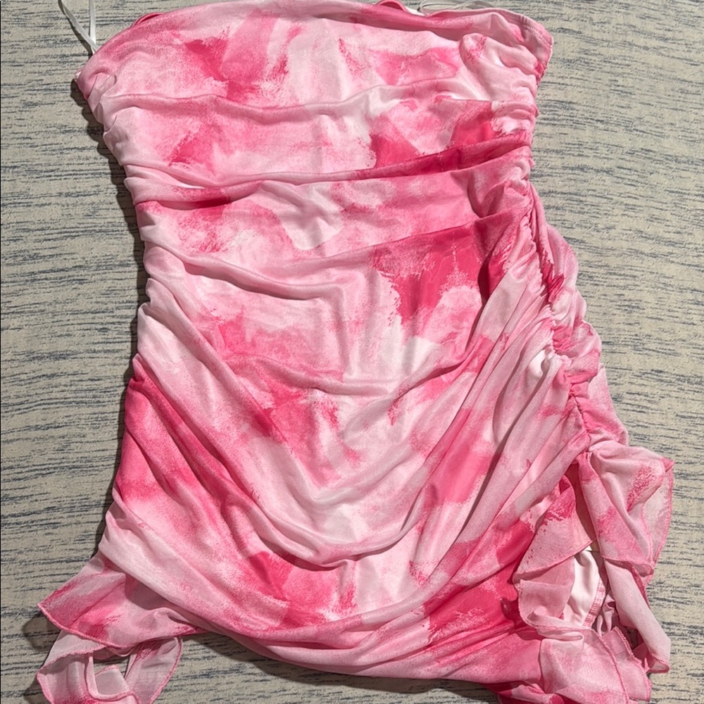 SHEIN Pink Tie-Dye Mini Dress